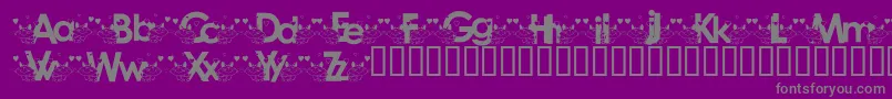 KatzcatzKg-Schriftart – Graue Schriften auf violettem Hintergrund