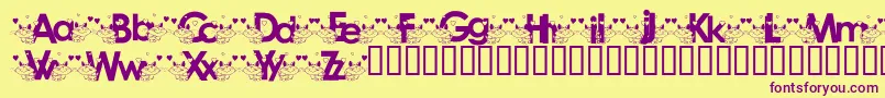 KatzcatzKg Font – Purple Fonts on Yellow Background