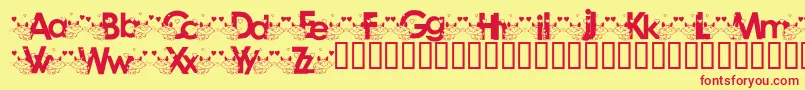 KatzcatzKg Font – Red Fonts on Yellow Background