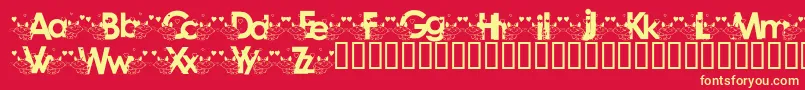 KatzcatzKg Font – Yellow Fonts on Red Background