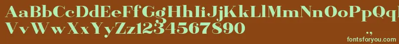 BanburyDemo-fontti – vihreät fontit ruskealla taustalla