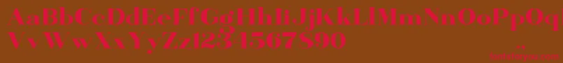 BanburyDemo-Schriftart – Rote Schriften auf braunem Hintergrund
