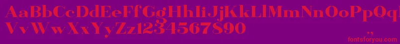 Czcionka BanburyDemo – czerwone czcionki na fioletowym tle