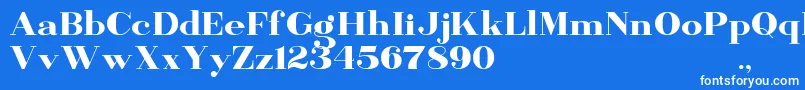 BanburyDemo-Schriftart – Weiße Schriften auf blauem Hintergrund
