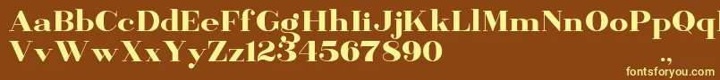 Шрифт BanburyDemo – жёлтые шрифты на коричневом фоне