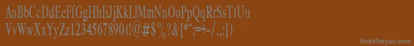 フォントRespectPlain.001.00155n – 茶色の背景に灰色の文字