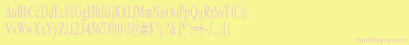 Czcionka RespectPlain.001.00155n – różowe czcionki na żółtym tle