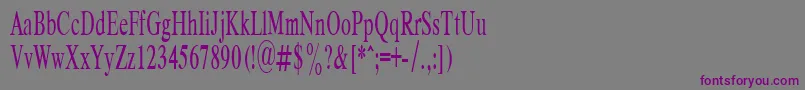 フォントRespectPlain.001.00155n – 紫色のフォント、灰色の背景