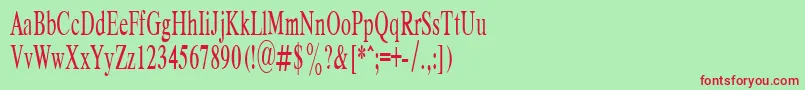 フォントRespectPlain.001.00155n – 赤い文字の緑の背景