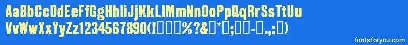 Grotrough Font – Yellow Fonts on Blue Background