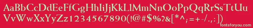 WeissLtBold Font – Green Fonts on Red Background
