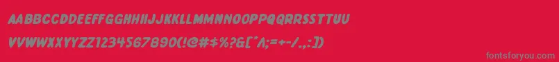 Excelsiorcomicsexpandital-Schriftart – Graue Schriften auf rotem Hintergrund