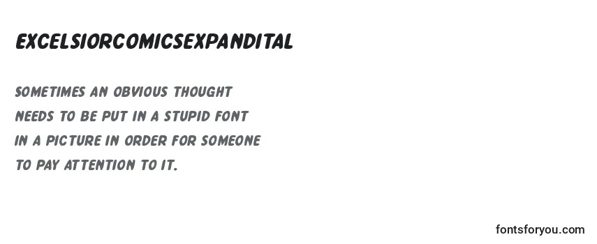 Review of the Excelsiorcomicsexpandital Font