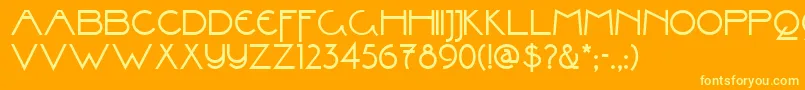Valleygrrrlnf Font – Yellow Fonts on Orange Background