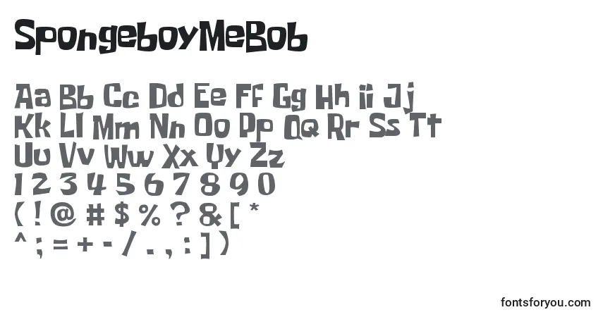 A fonte SpongeboyMeBob – alfabeto, números, caracteres especiais