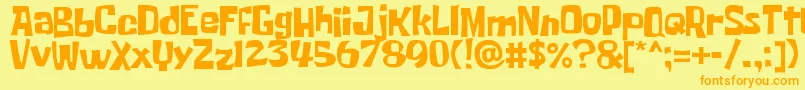 SpongeboyMeBob Font – Orange Fonts on Yellow Background