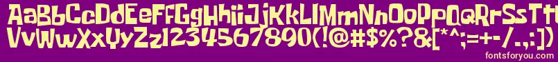 SpongeboyMeBob Font – Yellow Fonts on Purple Background