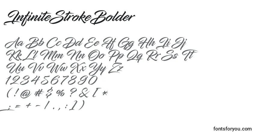 A fonte InfiniteStrokeBolder – alfabeto, números, caracteres especiais