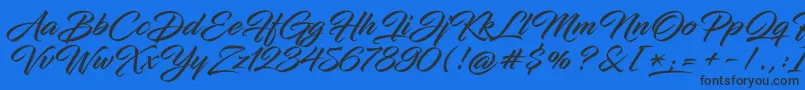 InfiniteStrokeBolder Font – Black Fonts on Blue Background