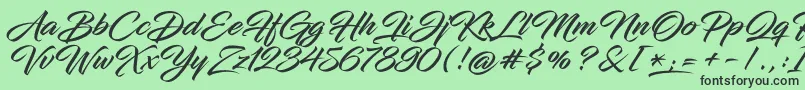 フォントInfiniteStrokeBolder – 緑の背景に黒い文字