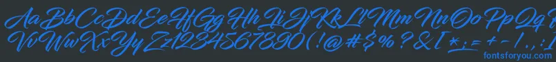 InfiniteStrokeBolder-fontti – siniset fontit mustalla taustalla