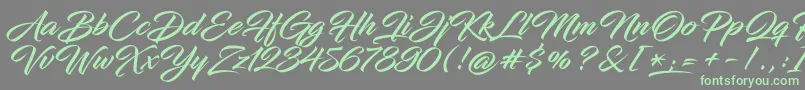 InfiniteStrokeBolder Font – Green Fonts on Gray Background