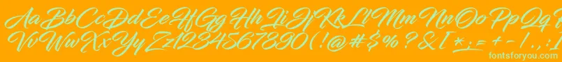 InfiniteStrokeBolder Font – Green Fonts on Orange Background