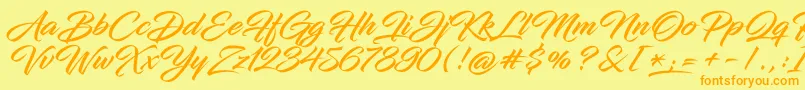 InfiniteStrokeBolder Font – Orange Fonts on Yellow Background