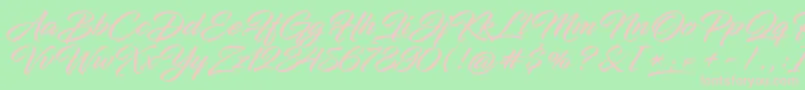 InfiniteStrokeBolder-fontti – vaaleanpunaiset fontit vihreällä taustalla