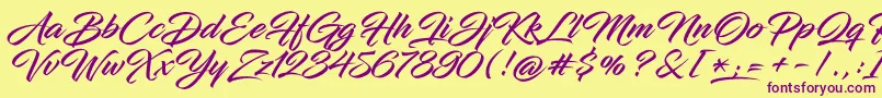 InfiniteStrokeBolder Font – Purple Fonts on Yellow Background