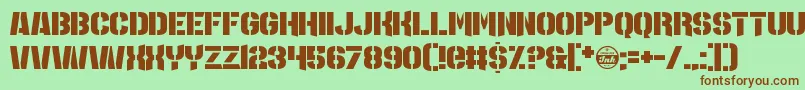 MajorLeagueDuty Font – Brown Fonts on Green Background