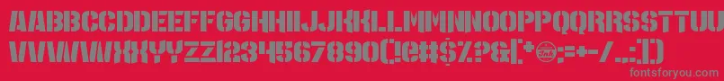 MajorLeagueDuty Font – Gray Fonts on Red Background