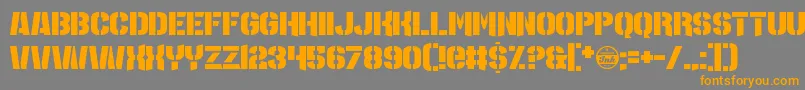 MajorLeagueDuty-Schriftart – Orangefarbene Schriften auf grauem Hintergrund