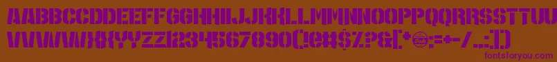 MajorLeagueDuty Font – Purple Fonts on Brown Background