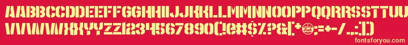 fuente MajorLeagueDuty – Fuentes Amarillas Sobre Fondo Rojo