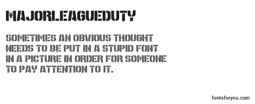 Review of the MajorLeagueDuty Font
