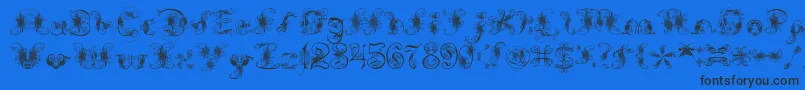 ExtravagantPete Font – Black Fonts on Blue Background