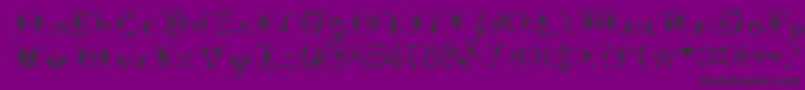 フォントExtravagantPete – 紫の背景に黒い文字