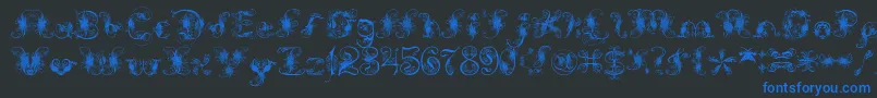Шрифт ExtravagantPete – синие шрифты на чёрном фоне