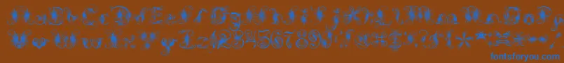 Czcionka ExtravagantPete – niebieskie czcionki na brązowym tle