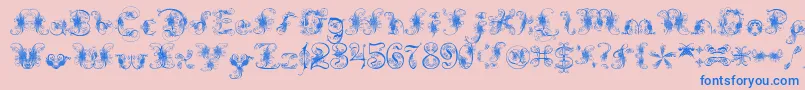 ExtravagantPete-Schriftart – Blaue Schriften auf rosa Hintergrund