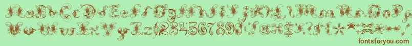 Czcionka ExtravagantPete – brązowe czcionki na zielonym tle