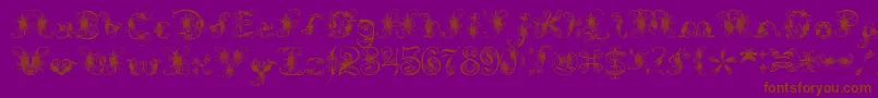 Шрифт ExtravagantPete – коричневые шрифты на фиолетовом фоне