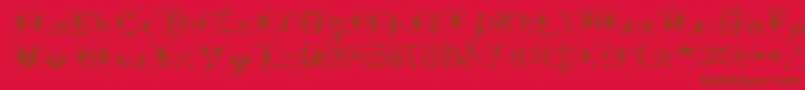 ExtravagantPete-fontti – ruskeat fontit punaisella taustalla
