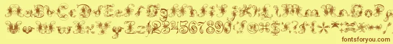 ExtravagantPete Font – Brown Fonts on Yellow Background