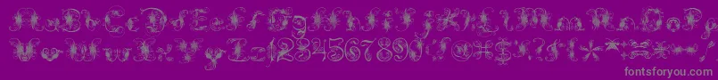 ExtravagantPete-Schriftart – Graue Schriften auf violettem Hintergrund