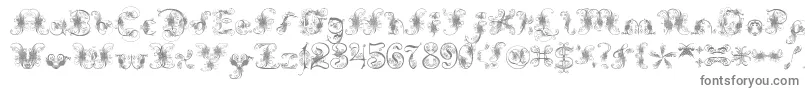 ExtravagantPete-fontti – harmaat kirjasimet valkoisella taustalla