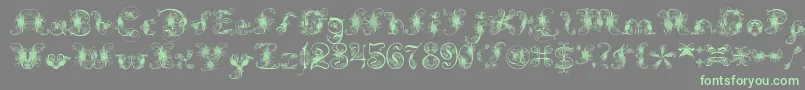 ExtravagantPete-fontti – vihreät fontit harmaalla taustalla