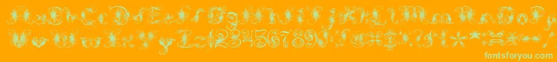 ExtravagantPete Font – Green Fonts on Orange Background