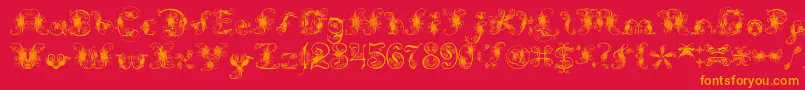 ExtravagantPete Font – Orange Fonts on Red Background